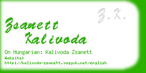 zsanett kalivoda business card